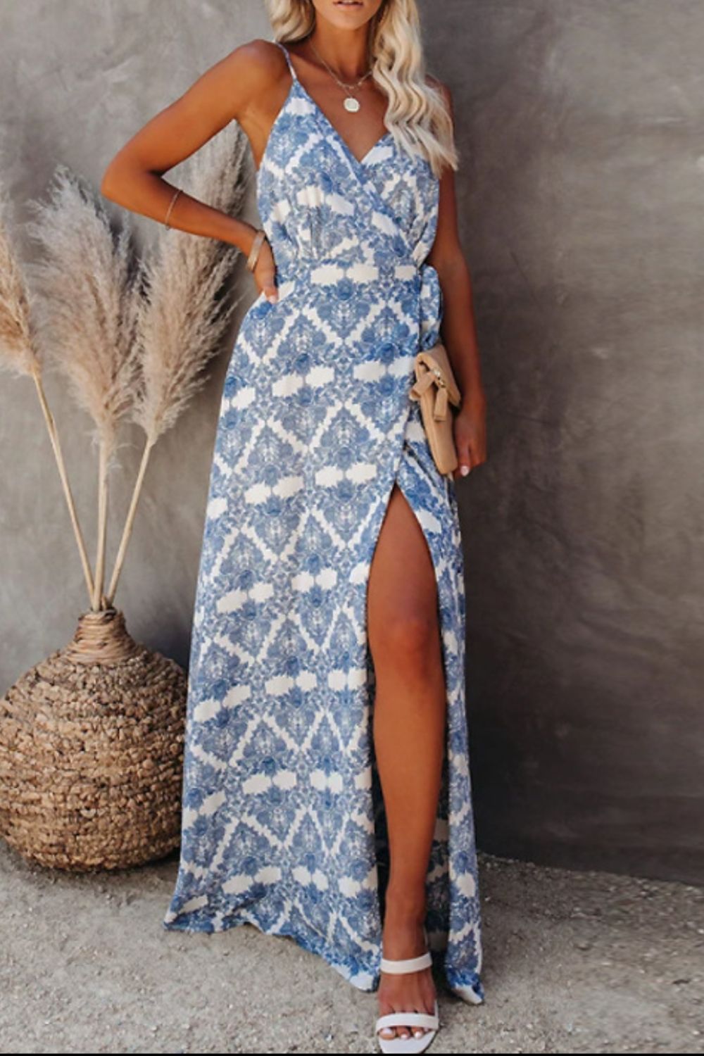 Boho - Kleid Lang Blau - FashionJet