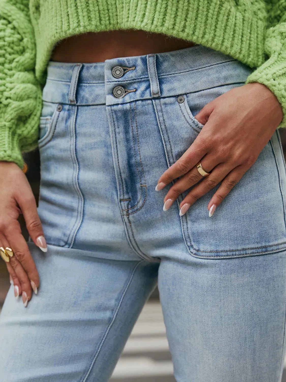 Bootcut Jeans with Pockets - FashionJet