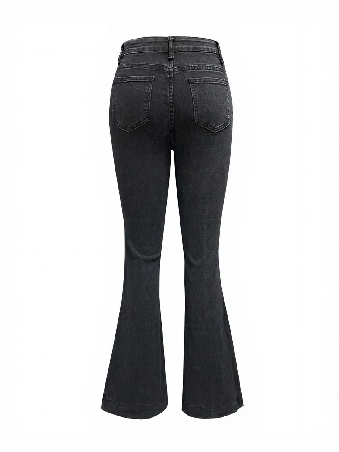Button Fly High Waist Flare Jeans - FashionJet