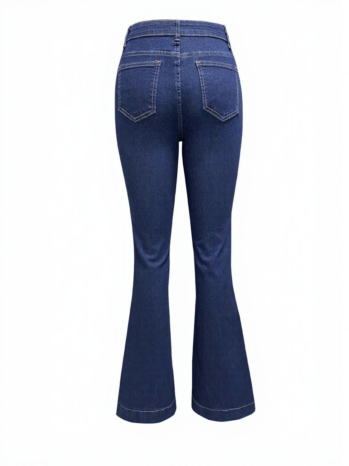 Button Fly High Waist Flare Jeans - FashionJet