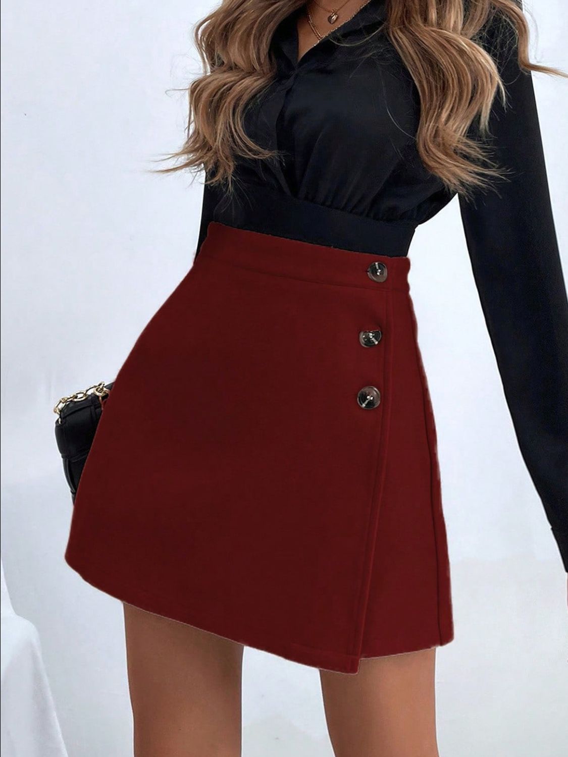 Buttoned Mini Skirt - FashionJet
