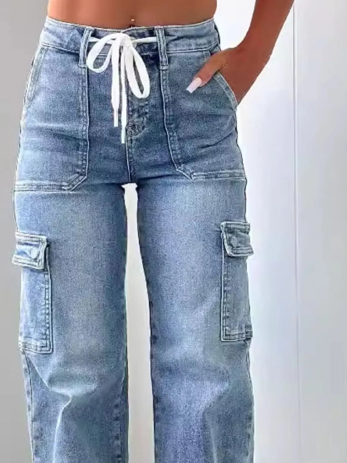 Washed Jeans with Pockets - FashionJet