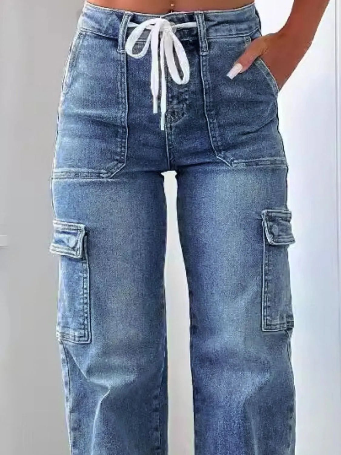 Washed Jeans with Pockets - FashionJet