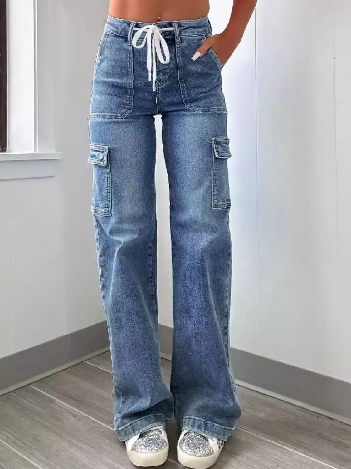 Washed Jeans with Pockets - FashionJet
