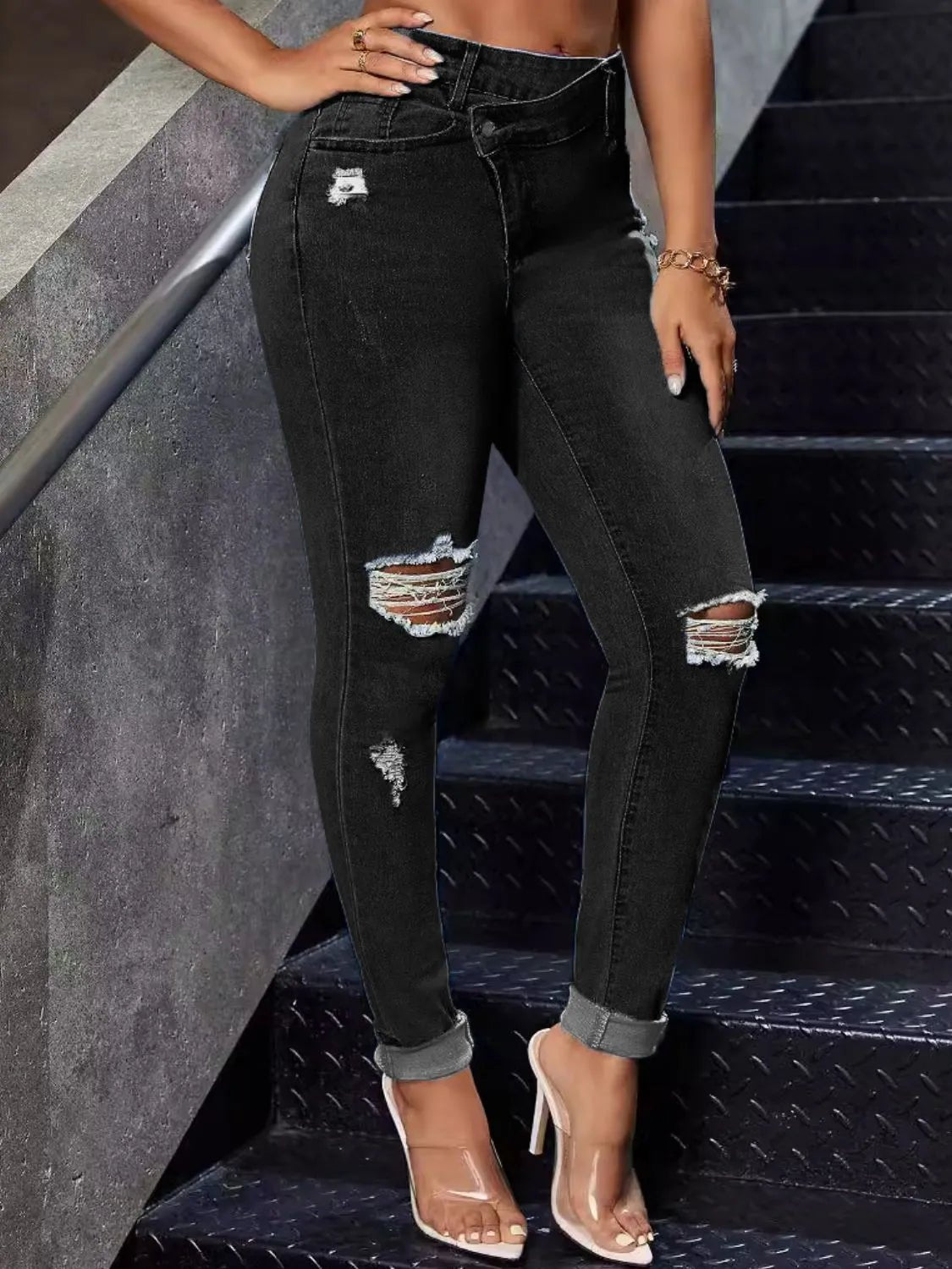Distressed Skinny Jeans - FashionJet