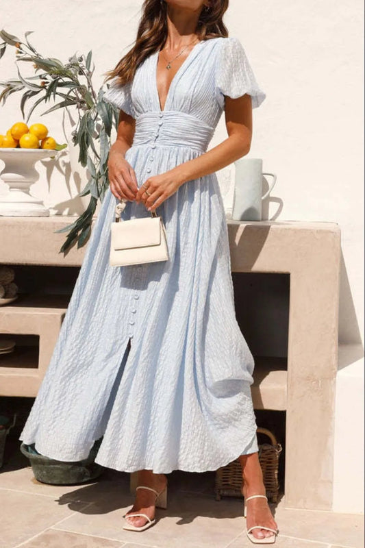 Short Sleeve Midi Dress - FashionJet