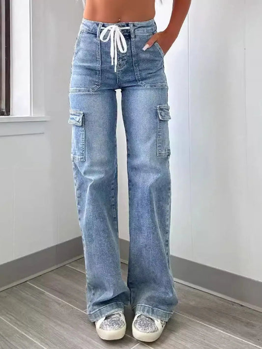 Washed Jeans with Pockets - FashionJet