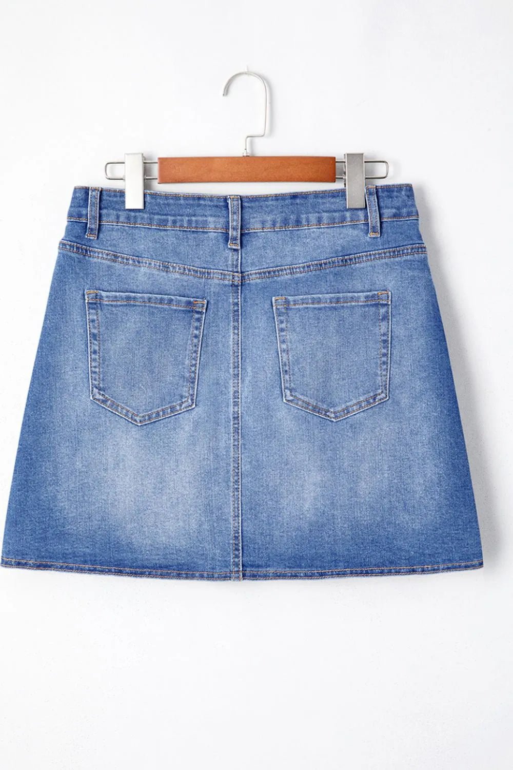 Wrapped Crossed Waist Denim Mini Skirt - FashionJet